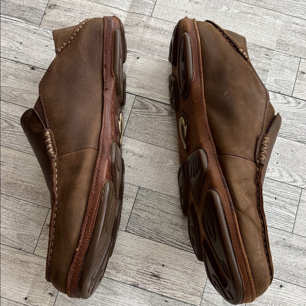 OluKai Moloa‎ Men’s 13 Nubuck Slip-on Loafers Shoes Wood Dk Java Brown - Picture 6 of 10